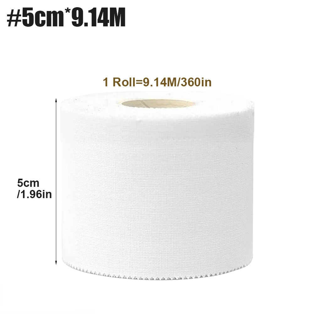 5 Rolls 2.5/3.8/5cm Sport Athletic Waterproof Cotton White Boxing Adhesive Tape Strain Injury Support Sport Binding Bandage