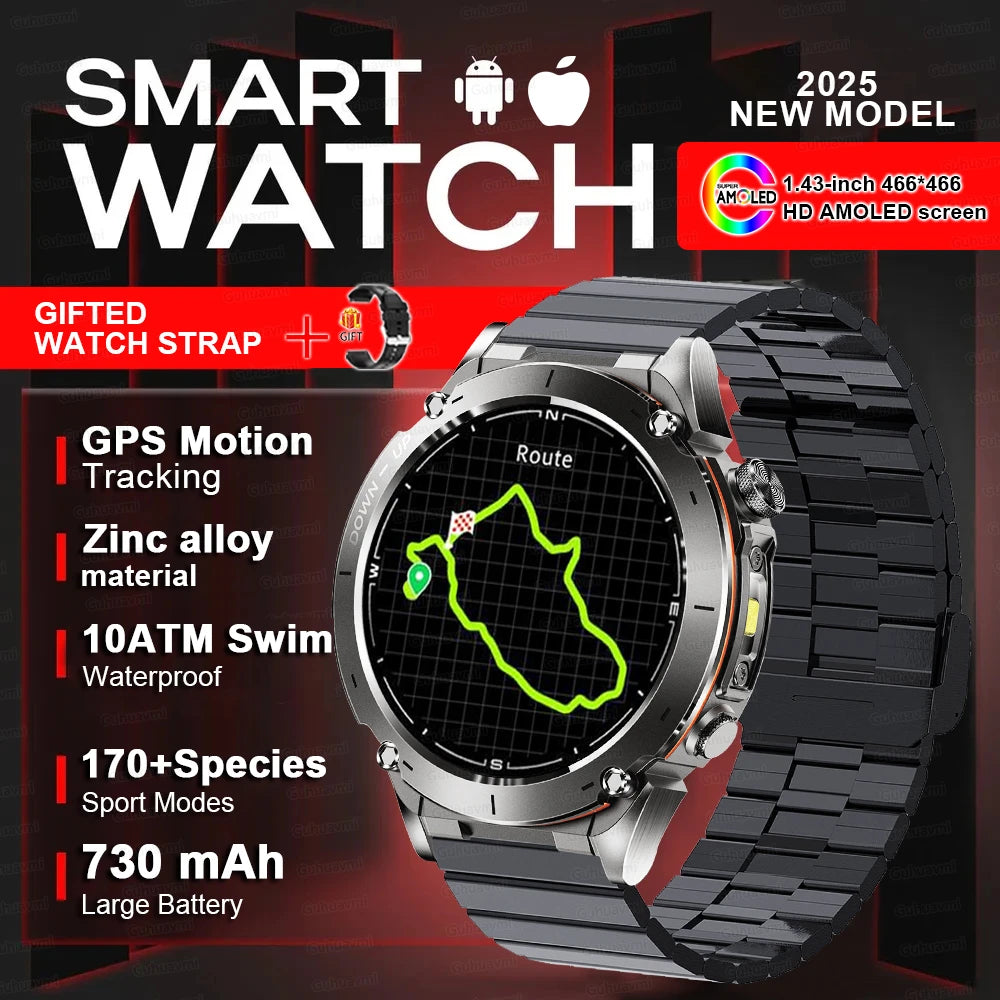 New For HUAWEI Dual-Band Satellite GPS Smartwatch Ultra HD AMOLED Screen Compass 10ATM Waterproof Sports SmartBracelet Men Watch