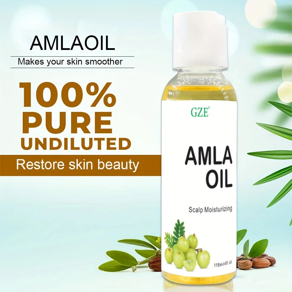 GZE Amla Hair Oil For Healthy Hair Shine and Moisturized Scalp, Indian Hair Oil for Men and Women, Bio Oil for Hair