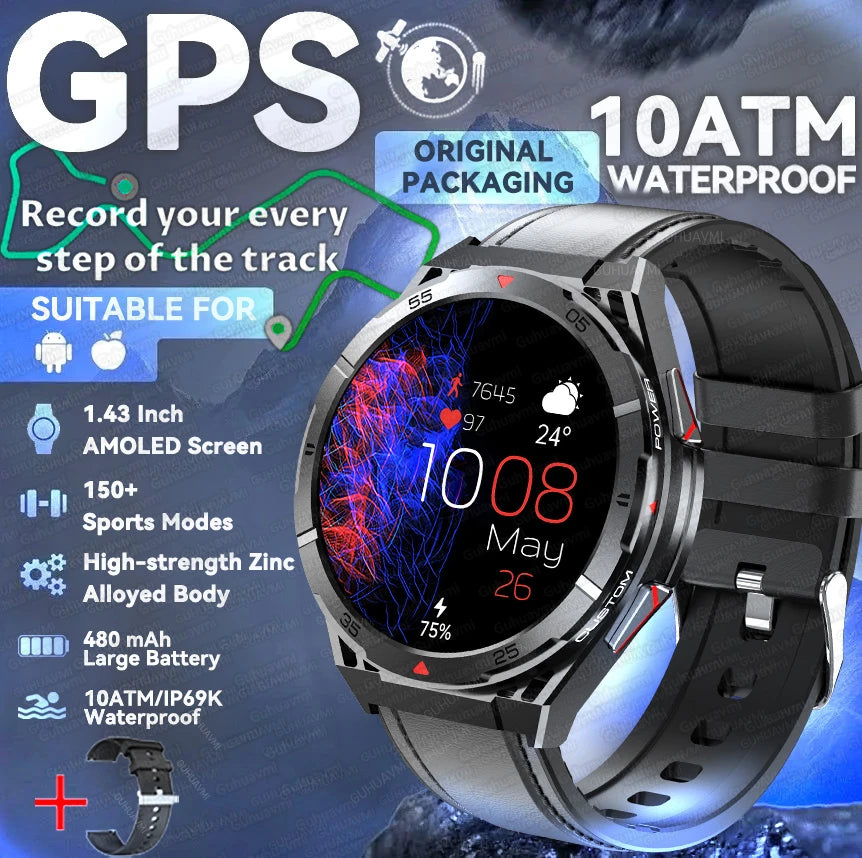 2025 New for HUAWEI Original Premium GPS SmartWatch Ultra HD AMOLED Display Built-in GPS BT Call 10ATM Waterproof Smart Bracelet