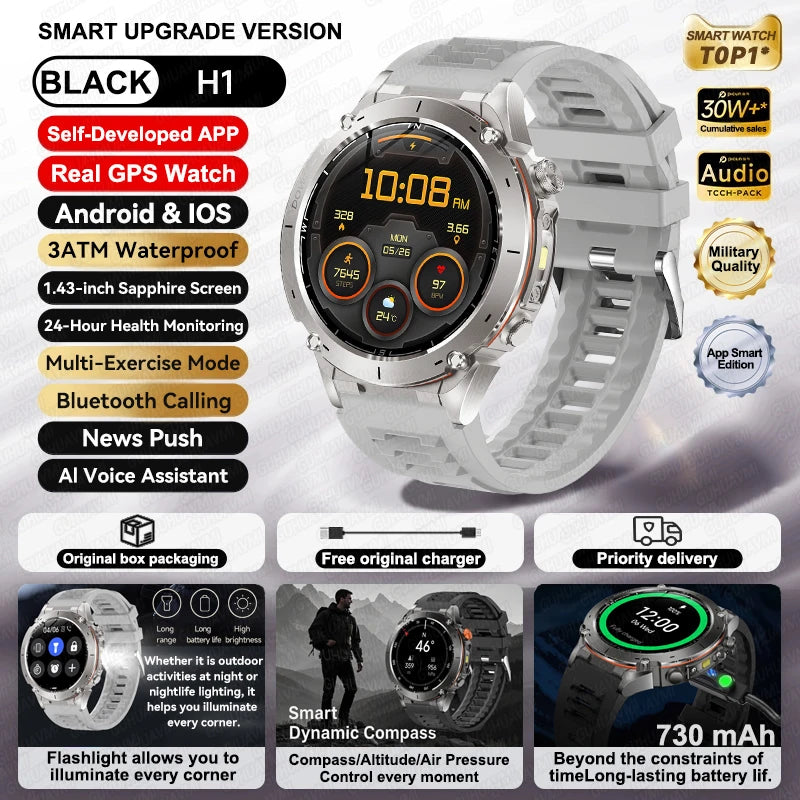 2025 New For Xiaomi IOS Ultra GPS Smart Watch 10ATM Waterproof Built-in Dual-band GNSS Compass Military Sport Men SWIM Bracelet