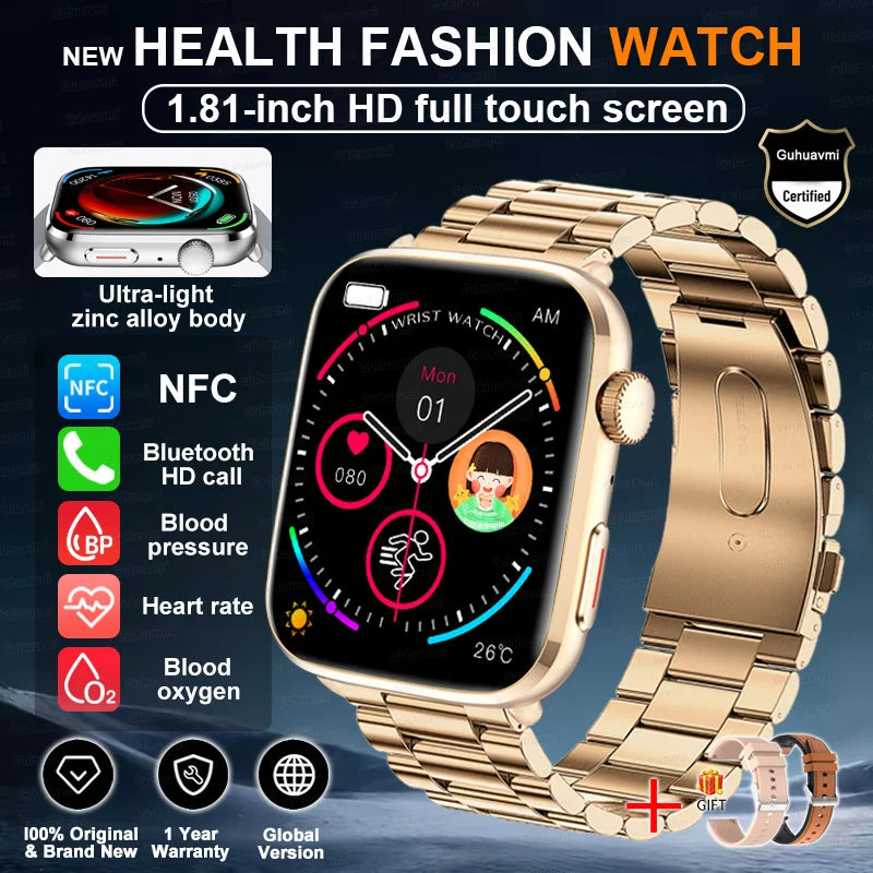 2025 New For Xiaomi AI Diagnosis NFC Smart Watches Men Blood Pressure Heart Rate IP68 Waterproof Health Track Smartwatches Women