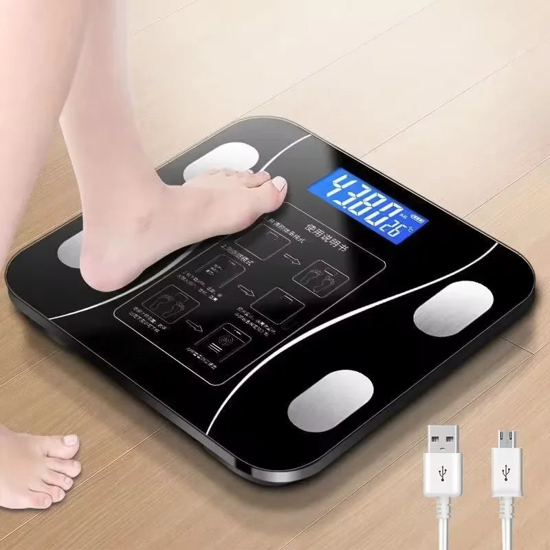 New LED charging smart app synchronizes body fat scale digital proportion Bluetooth weight loss body fat scale electronic scale