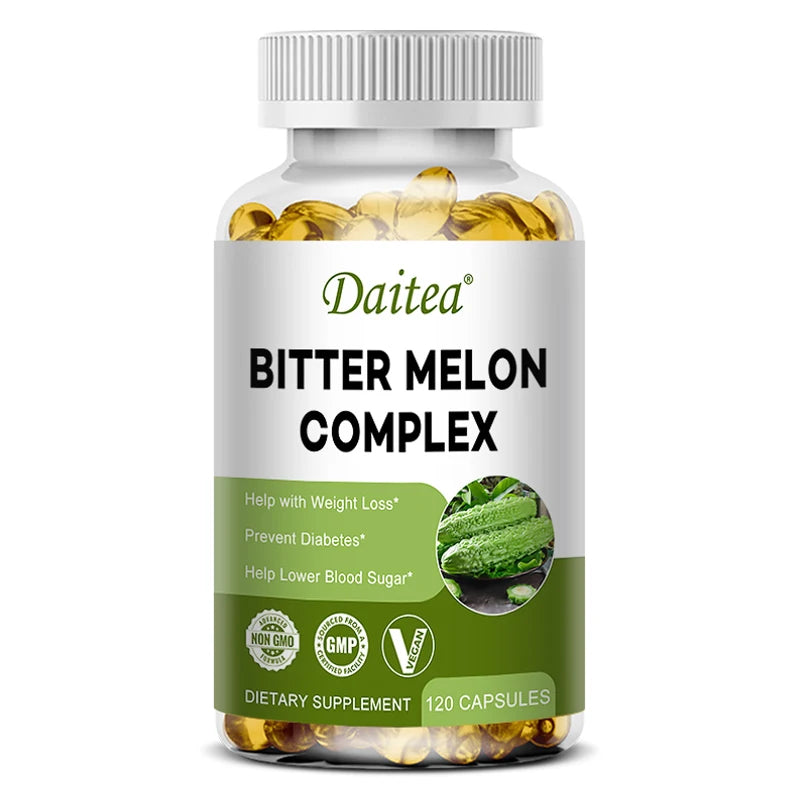 Bitter Melon Extract Capsules, Promote Digestive Health, Healthy Blood Sugar Levels, Multivitamin Supplement, Non-GMO