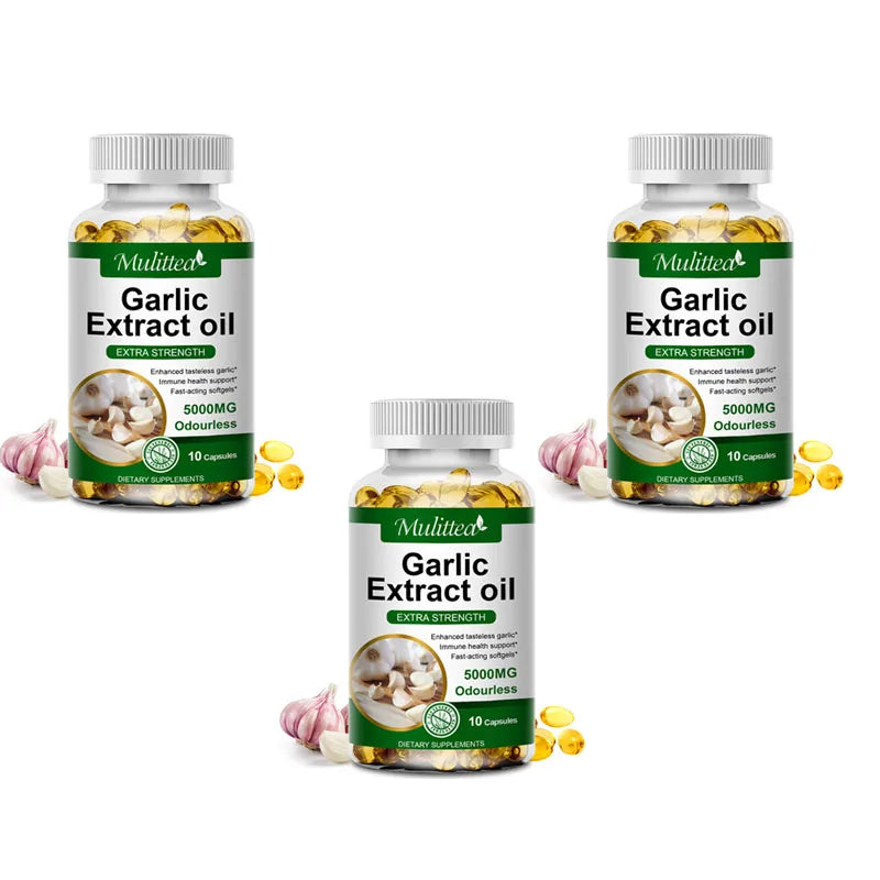 Mulittea Tasteless Garlic Oil Extract Capsules Helps Enhance immunity Cellular Detox for Men and Women