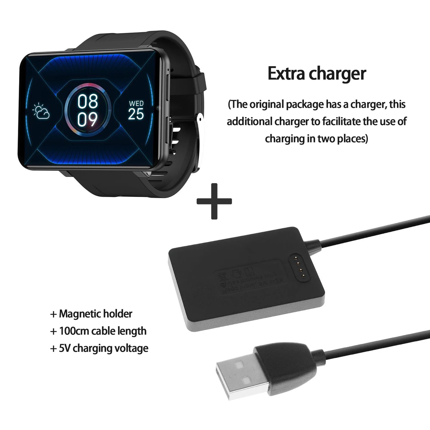 Rainbuvvy DM100 4G LTE Smart Watch Android 7.1 3GB RAM 32GB ROM 5MP Camera IPS 2700mah Battery 2.86 inch Touch Screen Smartwatch