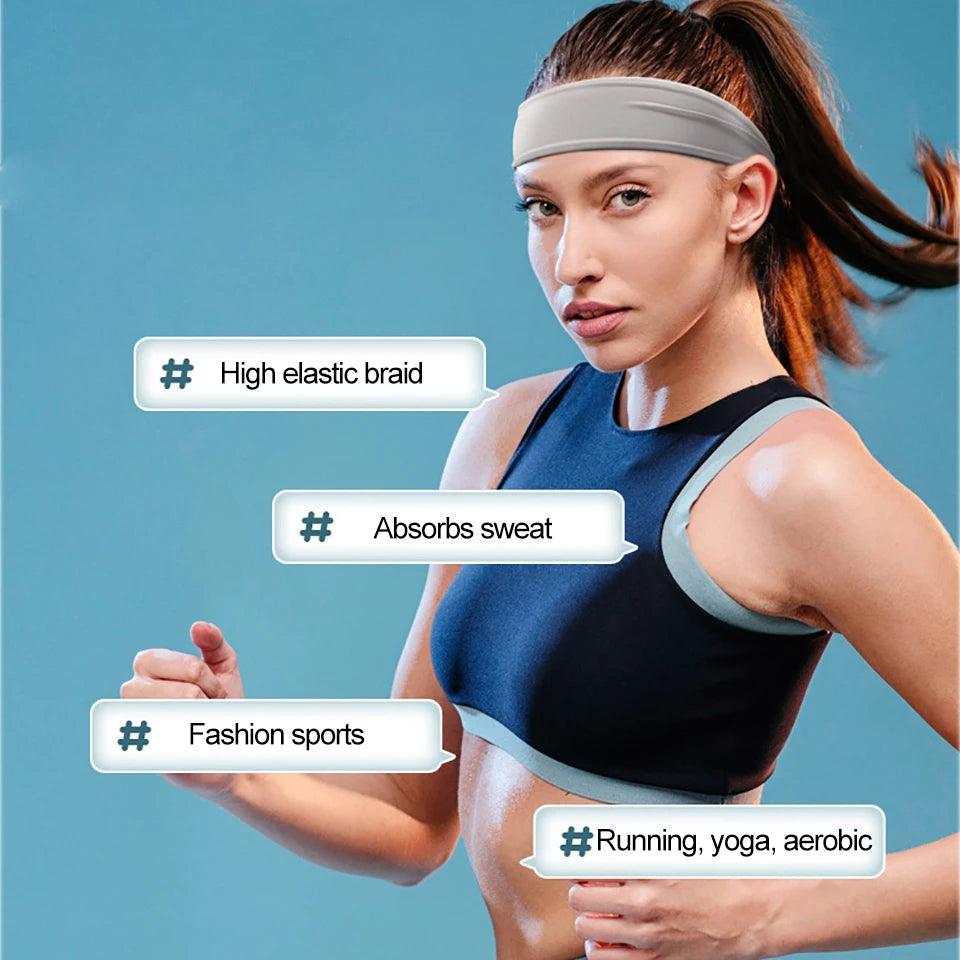 AOLIKES Sport Headbands for Men Women Non-Slip Moisture Wicking Workout Sweatband Fitness Running Cycling Football Yoga Hairband