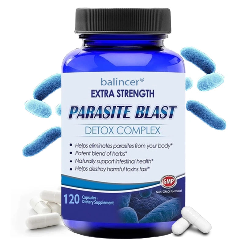 Ntibacterial PARASITE BLAST, Removes All Body Parasites, Natural Gut Health, Cleans Colon Detox + Cleanse, Liver Immunity