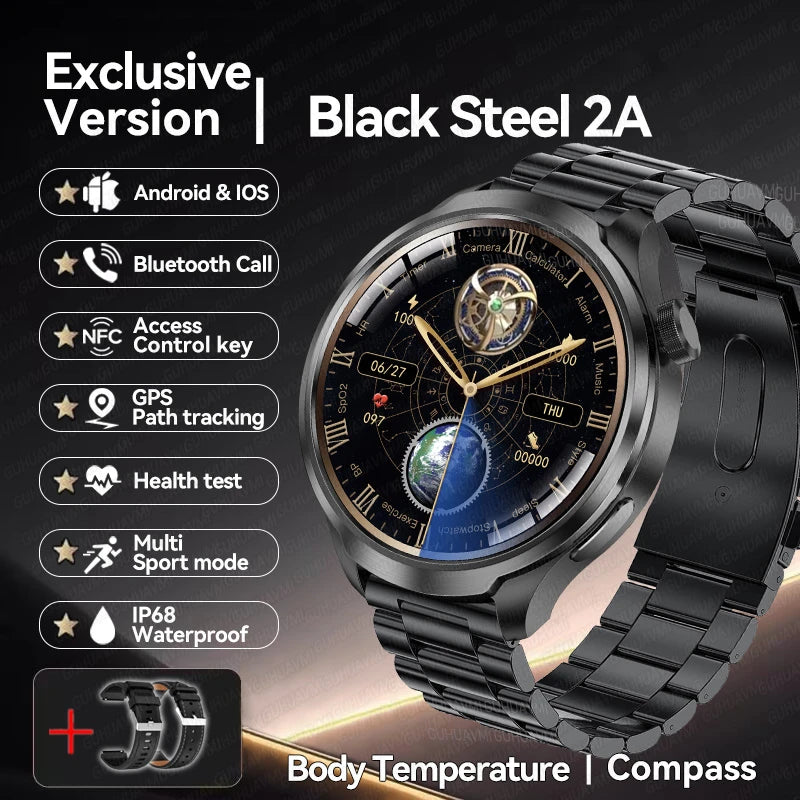 2025 New GPS Sports NFC Fashion Smartwatch Men's 1.85 "AMOLED Screen Heart Rate Blood Pressure Health Smart Watch For Huawei IOS