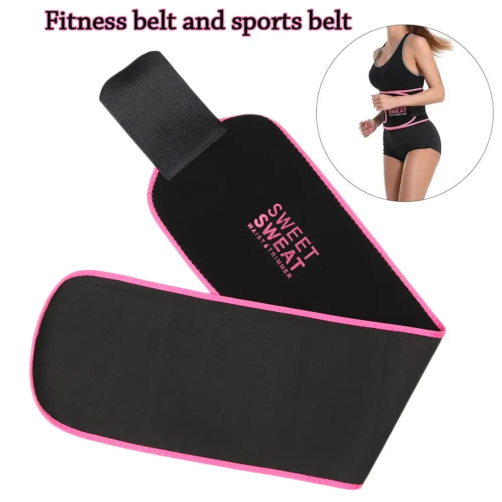 SWEET SWEAT Women Slimming Belt Fitness Corset Waist Support Adjustable Sweat Waist Trainer Body Shaper Lumbar Belt
