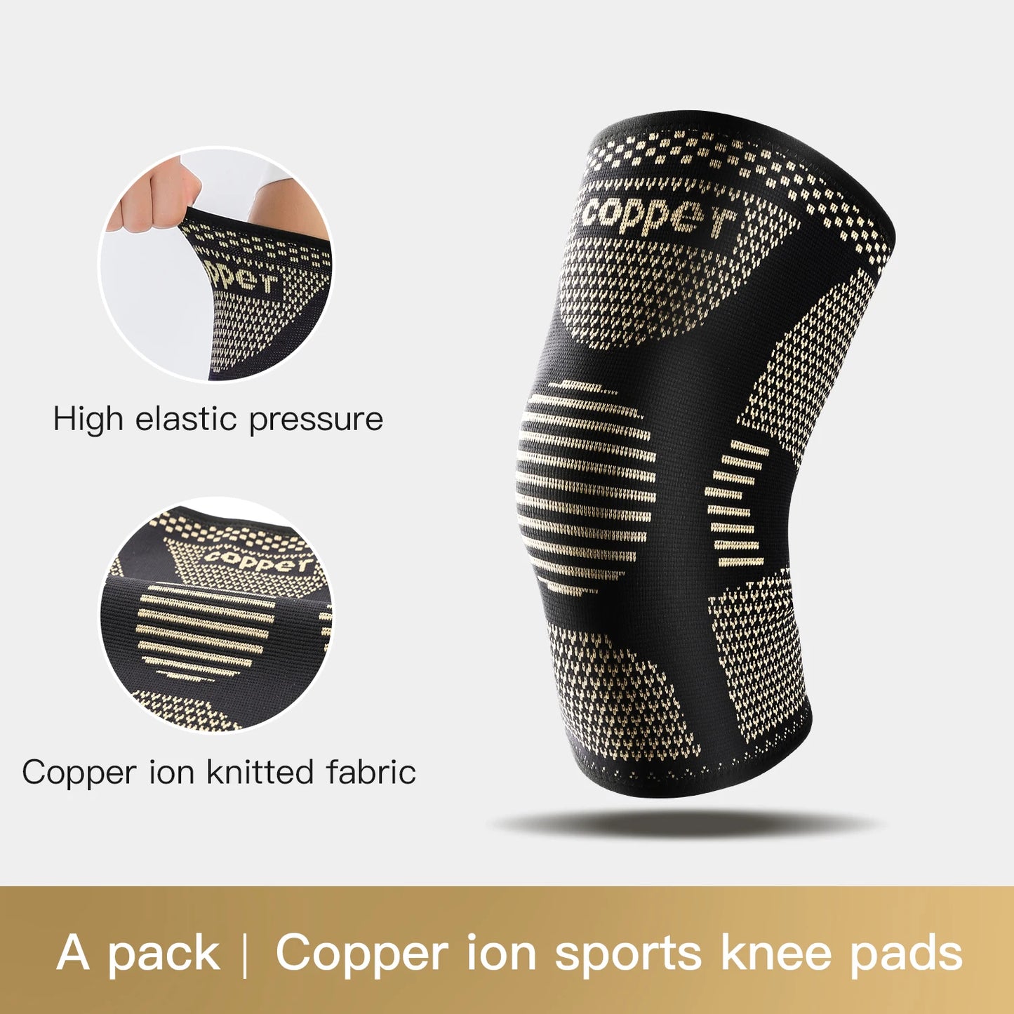 1PC Copper Knee Brace for Arthritis Pain Support-Copper Knee Sleeve for knee pain Compression sleeve for Sports,Knee Pain Relief