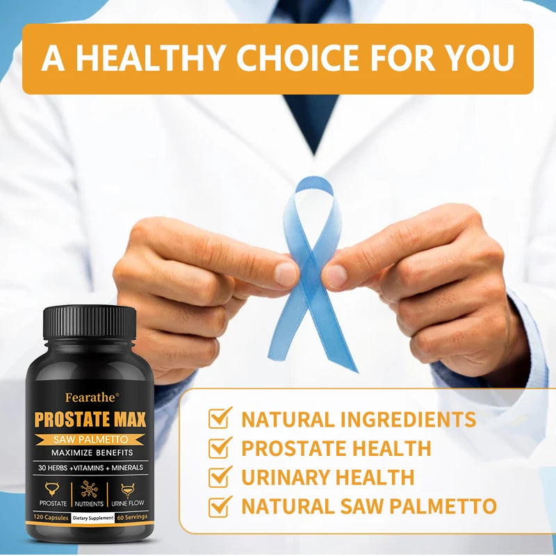Fearathe Saw Palmetto Prostate Supplement - Promotes Prostate Health, Urinary Health and Hair Growth