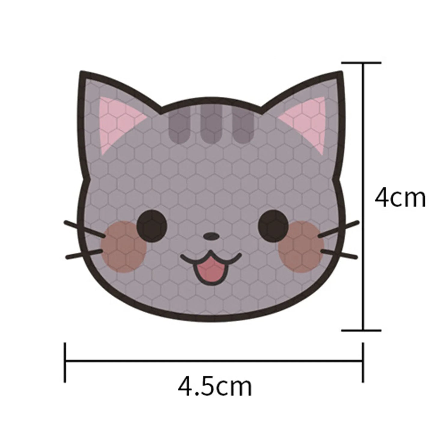 Cute Cat Car Warning Reflective Stickers Easy to Tear Off Reflector Stickers for Night Driving Security Car Decorations 10Pcs