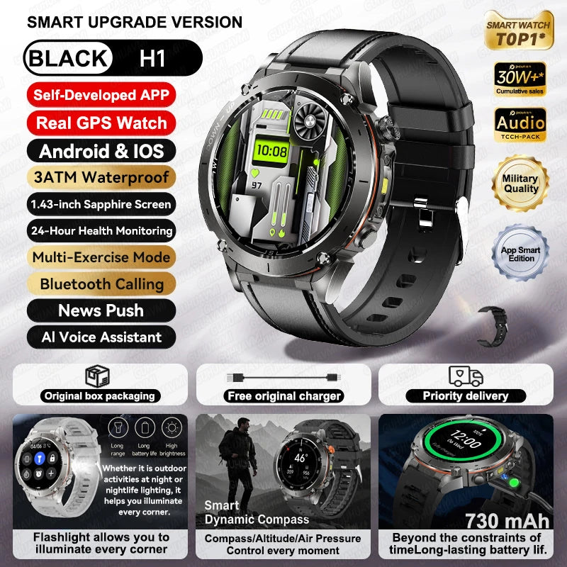 2025 New For Xiaomi IOS Ultra GPS Smart Watch 10ATM Waterproof Built-in Dual-band GNSS Compass Military Sport Men SWIM Bracelet