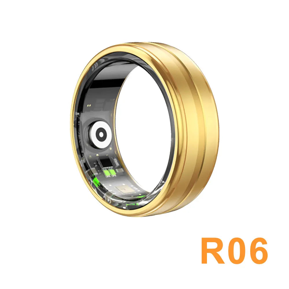 Smart Rings R06 Men Women Blood Oxygen Heart Rate Multipe Sport Mode Sleep Monitoring IP68 Waterproof Titanium Steel Finger Ring