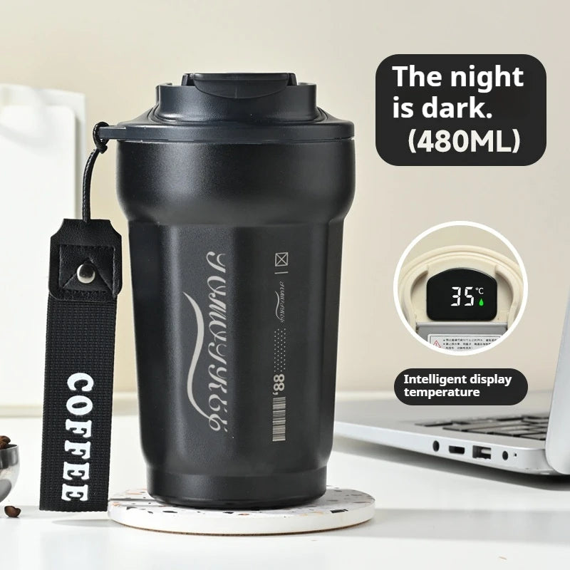 480ML Coffee Mug 316 Stainless Steel Vacuum Flask Keeps Cold and Heat Thermal Mug Car Insulated Cup Tumbler Travel Water Bottle