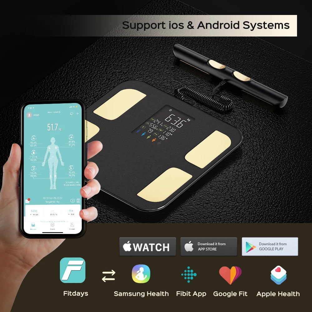 Smart Bioimpedance Scale 8 Electrode BMI Body Mass Index Scale Body Fat Scale Weight Balance Scale Smart Body Composition Scale