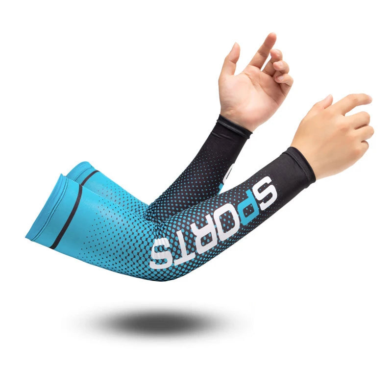 2023New Ice Silk Sleeve Sunscreen Cuff UV Sun Protection Arm Sleeves  Anti-Slip Men Women Long Gloves Outdoor Cool Sport Cycling