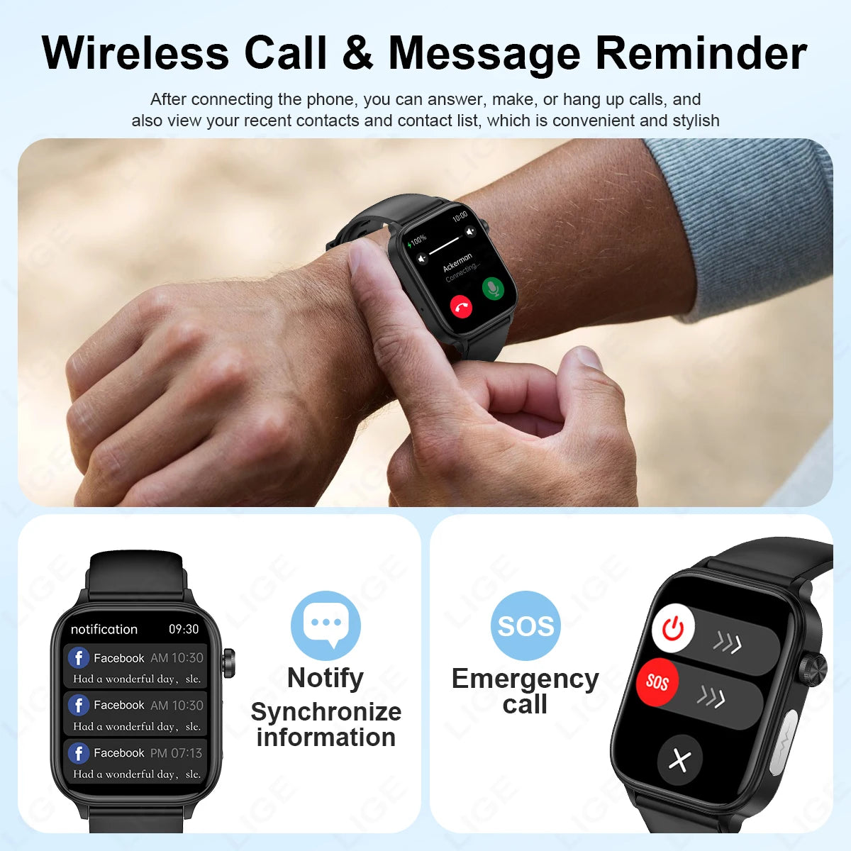 LIGE 2025 New ECG+PPG Smart Watch Men Blood Lipid Uric Acid Health Monitor Bluetooth Call Sleep Physical Health Smartwatch Women