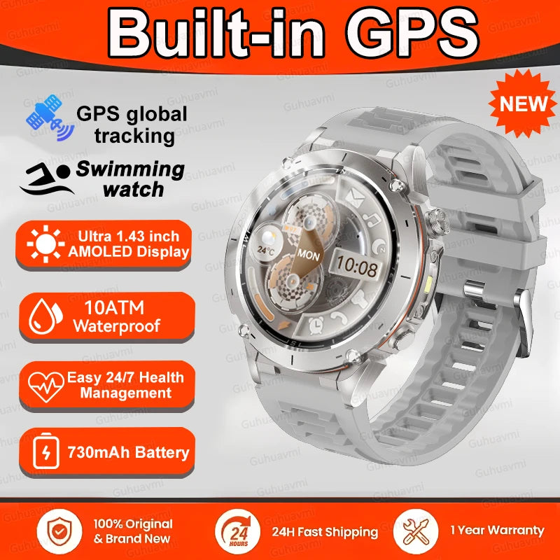 2025 New For Xiaomi GPS Sports Smart Watch 10ATM Waterproof Built-in Dual-Band GNSS Compass Altimeter Military Grade Smartwatchs