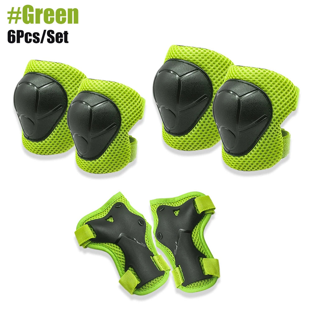 Knee and Elbow Pads Wrist Guards 3 in 1 Kids Protective Gear Set for BMX Inline Roller Skating Bike Rollerblading Riding Sports