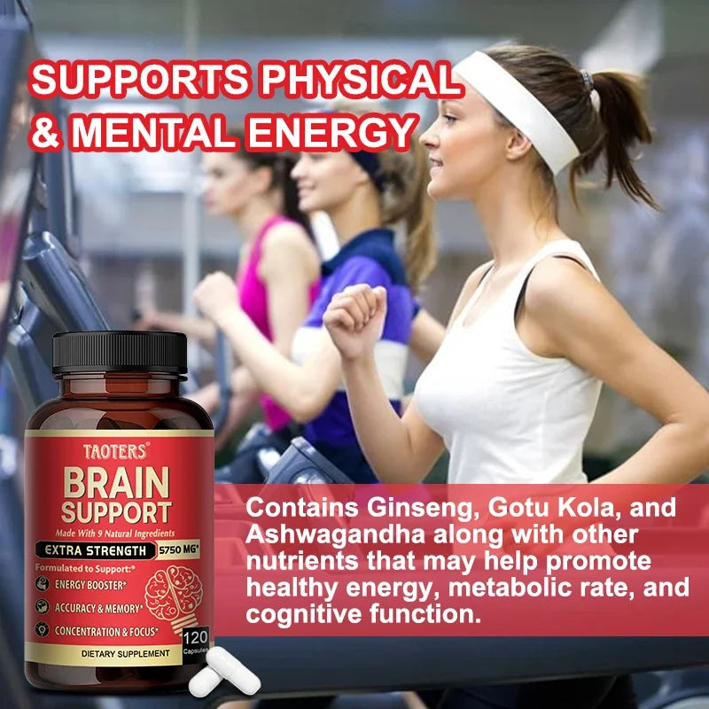 Brain Support Supplement, Helps Memory and Focus, Accuracy and Concentration, Learning Ability, Energy Support