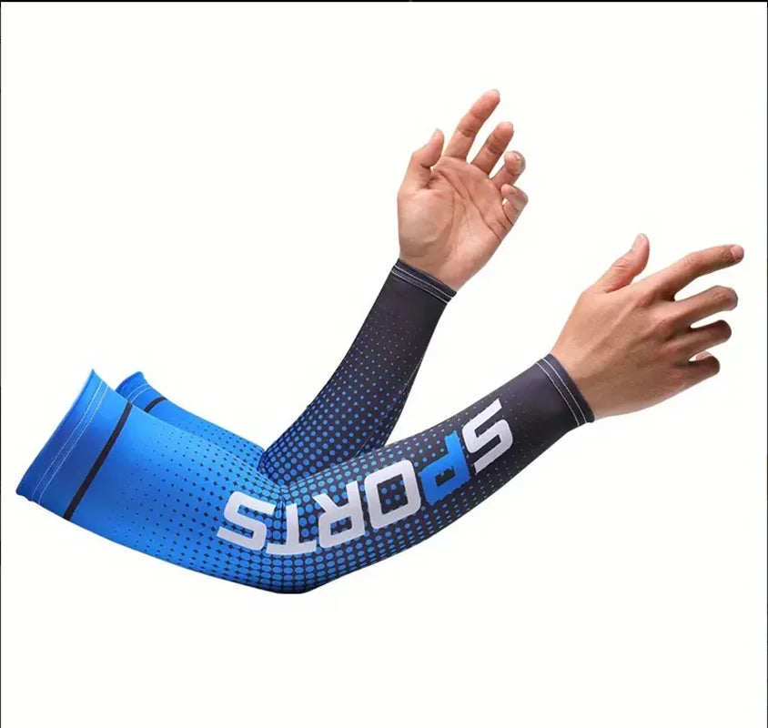 Outdoor Sun Protection Minimalist Men's Breathable Arm Protectors European And American Ice Mask Patterns, Versatile Sleeve