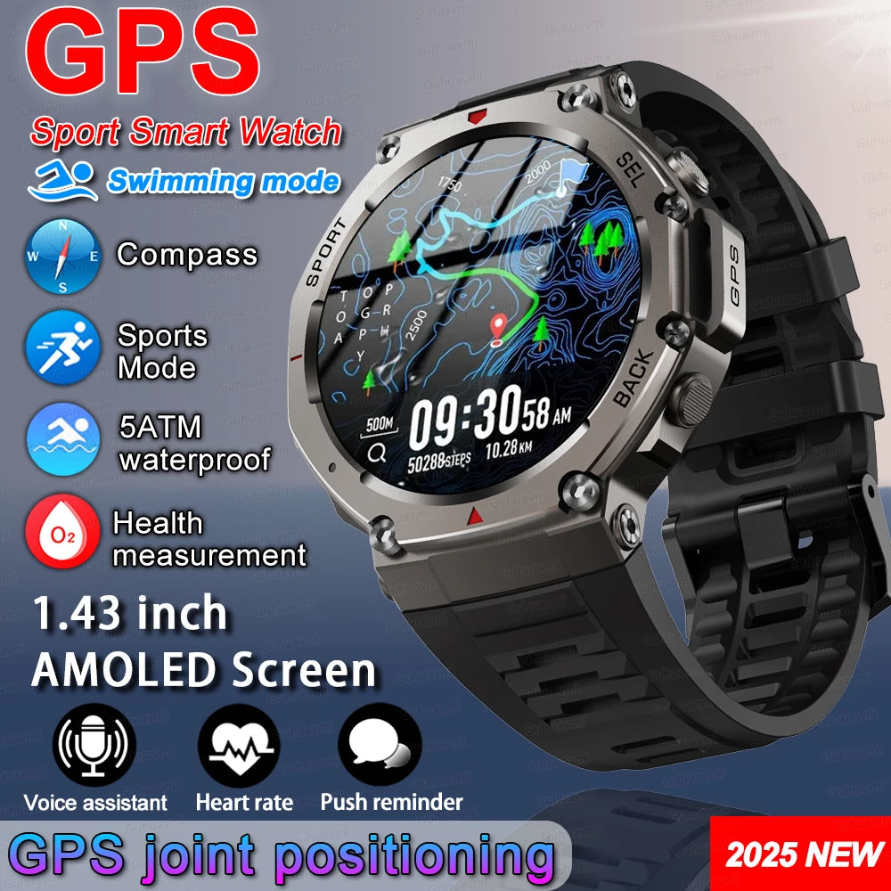 2025 New For Xiaomi T-Rex 3 Ultra GPS Smart Watch 5 ATM Waterproof Built-in Dual-band GNSS Compass Military Sport Smartwatch Men