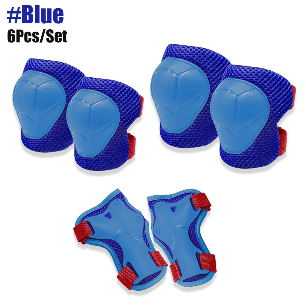 Knee and Elbow Pads Wrist Guards 3 in 1 Kids Protective Gear Set for BMX Inline Roller Skating Bike Rollerblading Riding Sports