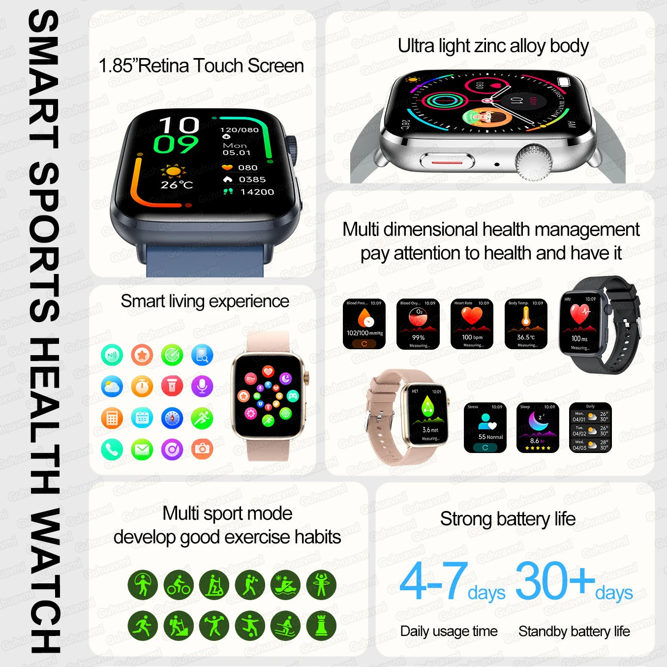 2025 New For Xiaomi AI Diagnosis NFC Smart Watches Men Blood Pressure Heart Rate IP68 Waterproof Health Track Smartwatches Women