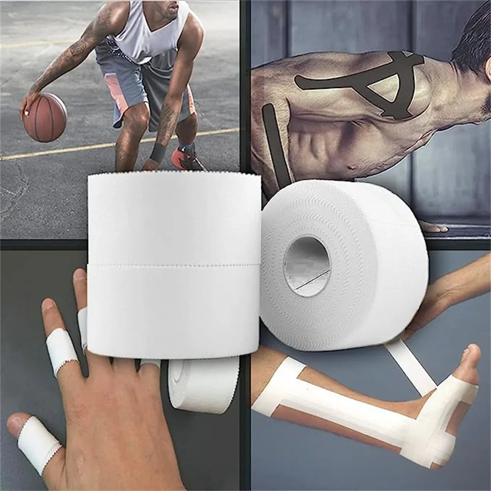 4pcs Boxing Adhesive Sport Tape Cotton White Tape First Aid Injury Wrap 3.8cm Elastic Adhesive Bandage Athletic Tape for Ankles