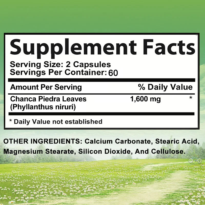 Chanca Piedra 1600 Mg Herbal Supplement Supports Urinary Tract Health Kidney Health Anti-Inflammatory Immunity Booster Health Ca