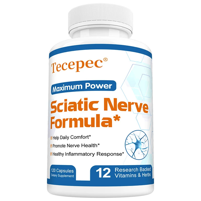 Tecepec Sciatic Nerve Formula - Vitamin B Complex, Promotes Nerve, Muscle and Endurance Health, Anti-inflammatory