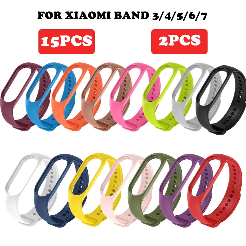 Watchbands For Xiaomi Mi Band 7 6 5 4 3 starp Wristband Silicone Bracelet Wrist Straps combination Smartwatch Accessories