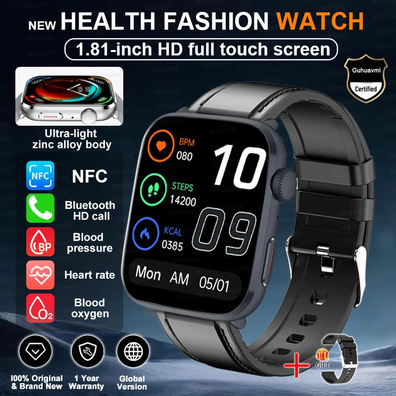 2025 New For Xiaomi AI Diagnosis NFC Smart Watches Men Blood Pressure Heart Rate IP68 Waterproof Health Track Smartwatches Women
