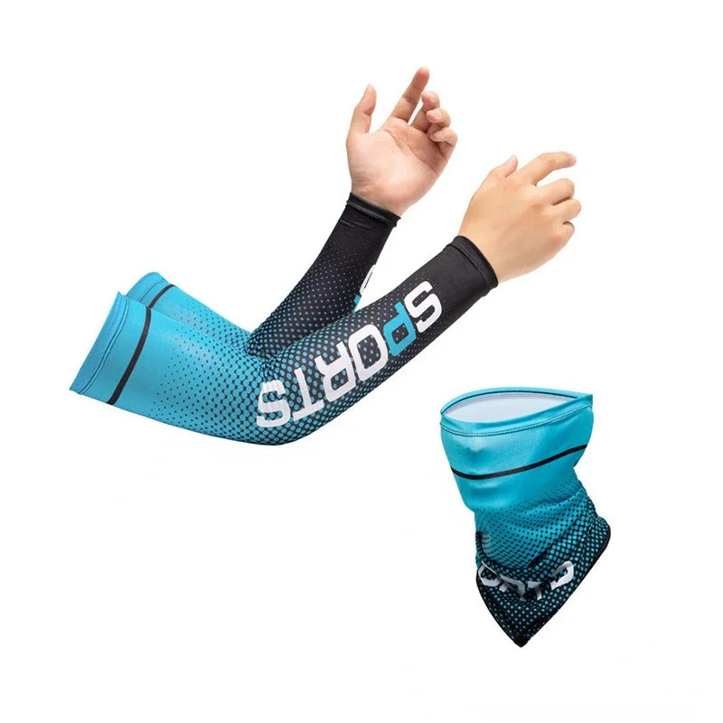 New Ice Silk Sleeve Sunscreen Cuff UV Sun Protection Arm Sleeves  Anti-Slip Men Women Long Gloves Outdoor Cool Sport Cycling