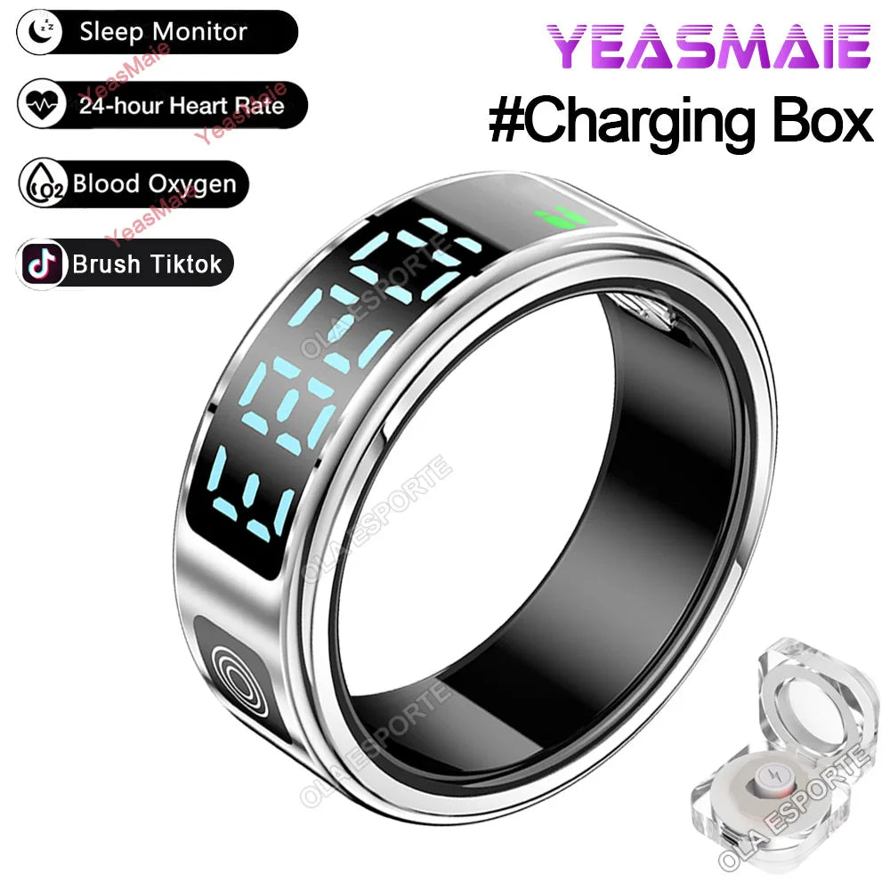 2025 New RS08 Smart Ring 5ATM Waterproof Health Fitness Ring Multi Sport Modes Heart Rate and Blood Oxygen Monitor for Men Women