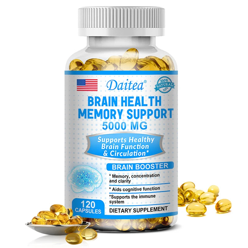 Brain Health Memory Support 5000 Mg, Function & Circulation, Brain Booster "Memory, Focus & Clarity Supports Cognitive Function