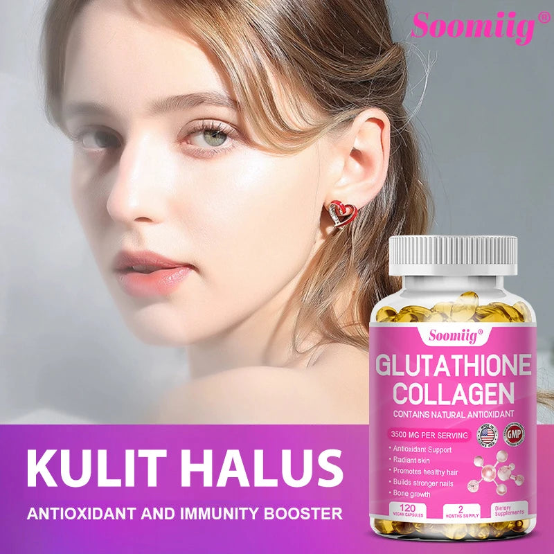 Collagen with Glutathione, Advanced Hydrolyzed Formula for Optimal Absorption, Skin, Hair, Nails & Joints, Natural Antioxidant
