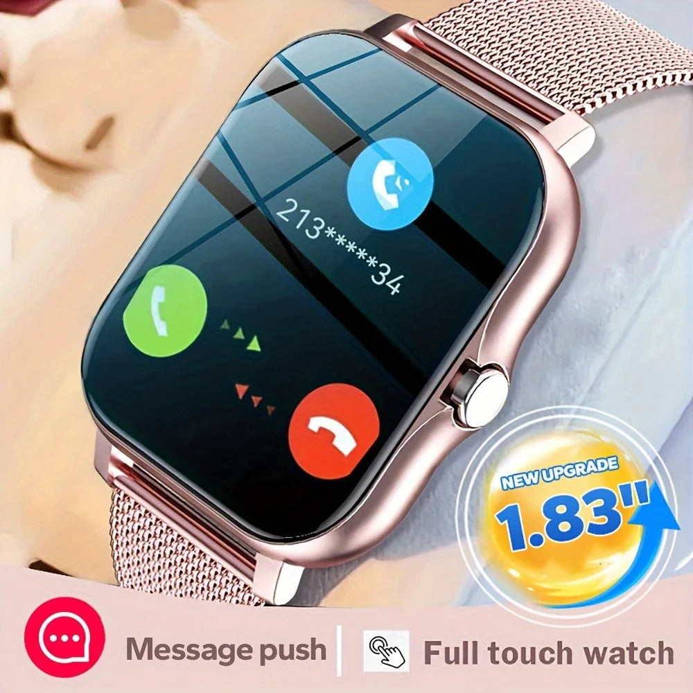 Exclusive 1PC Smart Watch Featuring Wireless Calling, Digital Display, Electronic Movement, Silicone and Stainless Steel Band