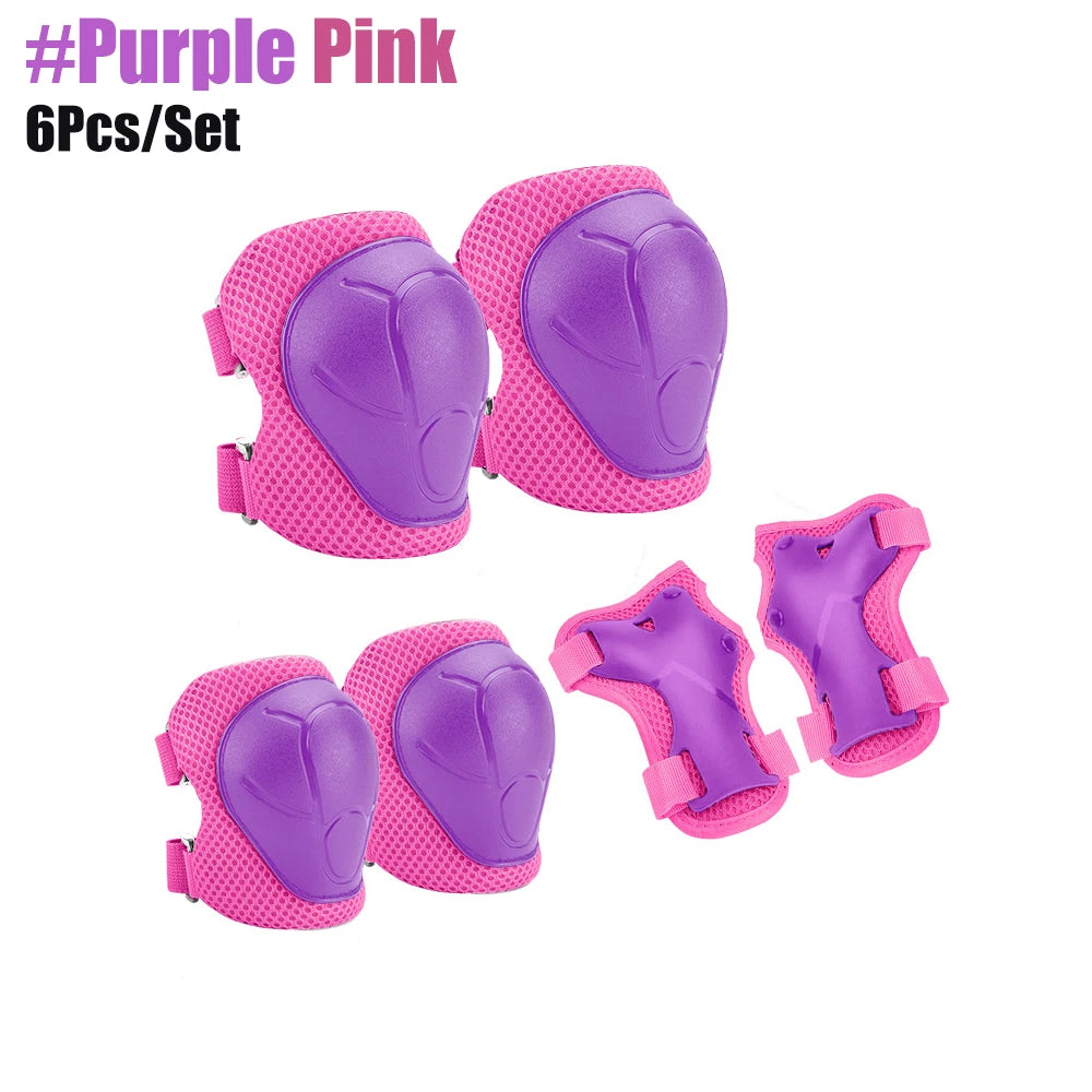 Kids Knee Pads Elbow Pads Age 3-7 Toddler Boys Girls, 6 In 1 Protective Gear Safety Set with Wrist Guard for Skating Cycling New