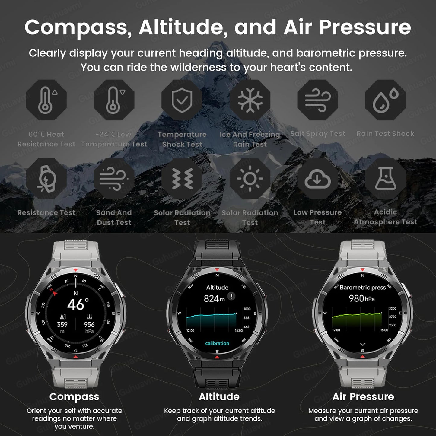 2025 New Dual-Band satellite GPS Smart Watch Men 1.43'' AMOLED Screen Compass Heart Rate BT Call IP69 Waterproof Swimming Watch