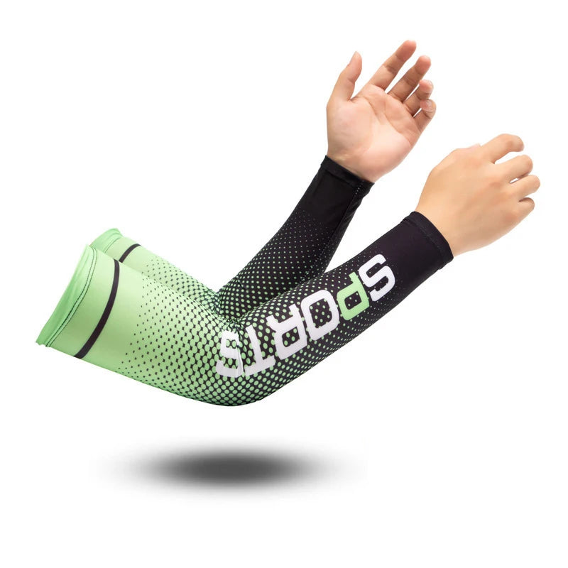 2023New Ice Silk Sleeve Sunscreen Cuff UV Sun Protection Arm Sleeves  Anti-Slip Men Women Long Gloves Outdoor Cool Sport Cycling