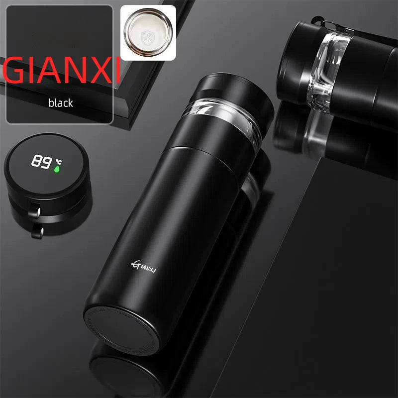 GIANXI Portable 500ML Black Water Bottle Home Stainless Steel Thermos Bottle Drink Items Vacuum Flasks Filterate Coffee Cup