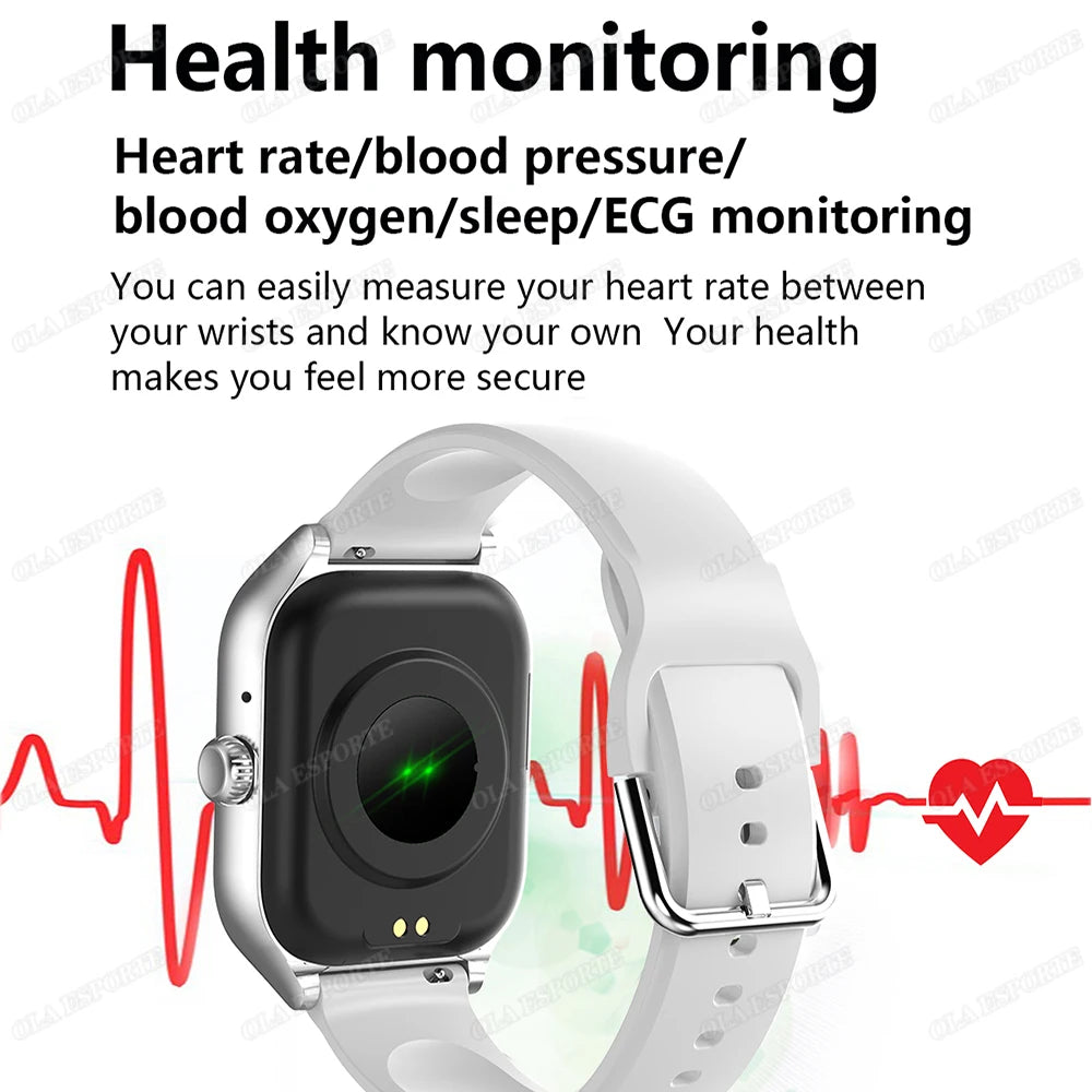 2025 New Smart Watch Women Men Android IOS Phone Bluetooth Call Blood Oxygen Blood Pressure Monitor smartwatch for Xiaomi Huawei