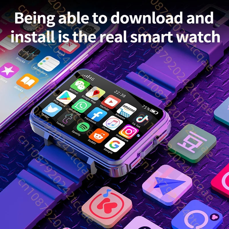 BIg Screen VP999 Smart Watch Android OS  Phone 1500 mAh Video Call 4G WiFi GPS APP Download Dual Camera Deepseek Smartwatch