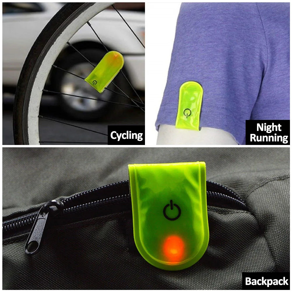 Outdoor Sports LED Safety Light Reflective Magnetic Clip on Strobe Running Walking Bike Cycling Warning Reflector Warning Clip