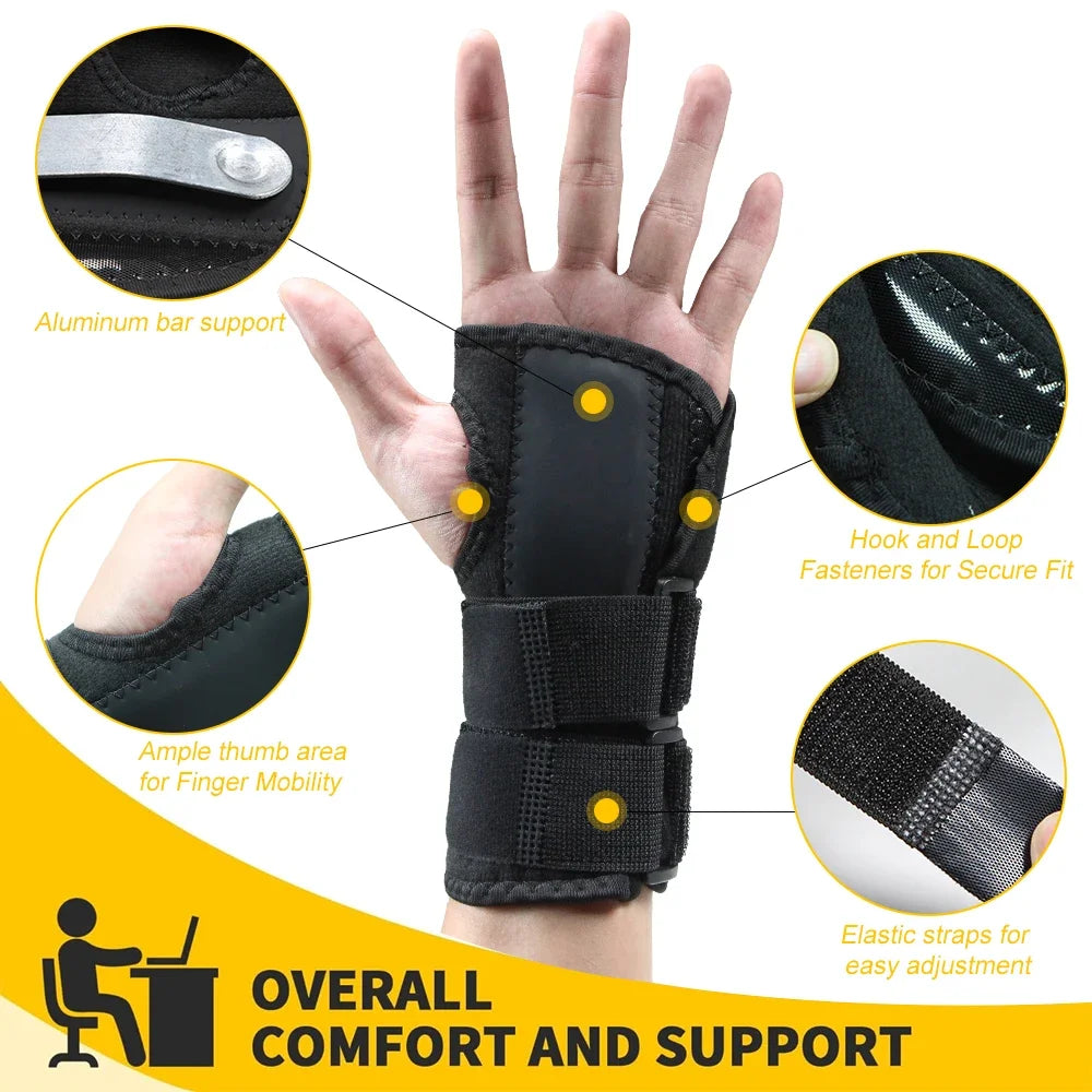 1Pc Professional Wrist Support Splint Arthritis Band Belt Carpal Tunnel Wrist Brace Sprain Prevention Wrist Protector for Fitnes
