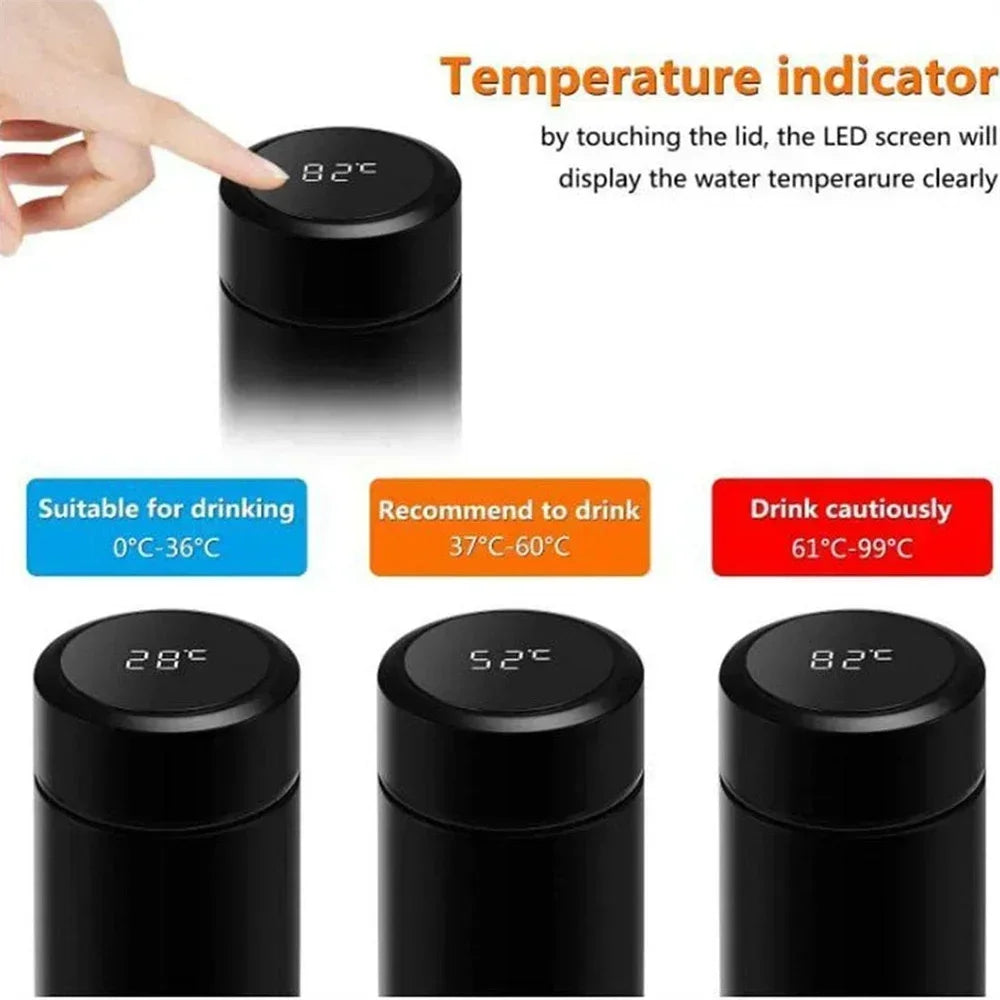 Intelligent Temperature Display Thermal Mug 304 Stainless Steel Thermos Bottle Long-lasting Heat Preservation Cute Water Bottle