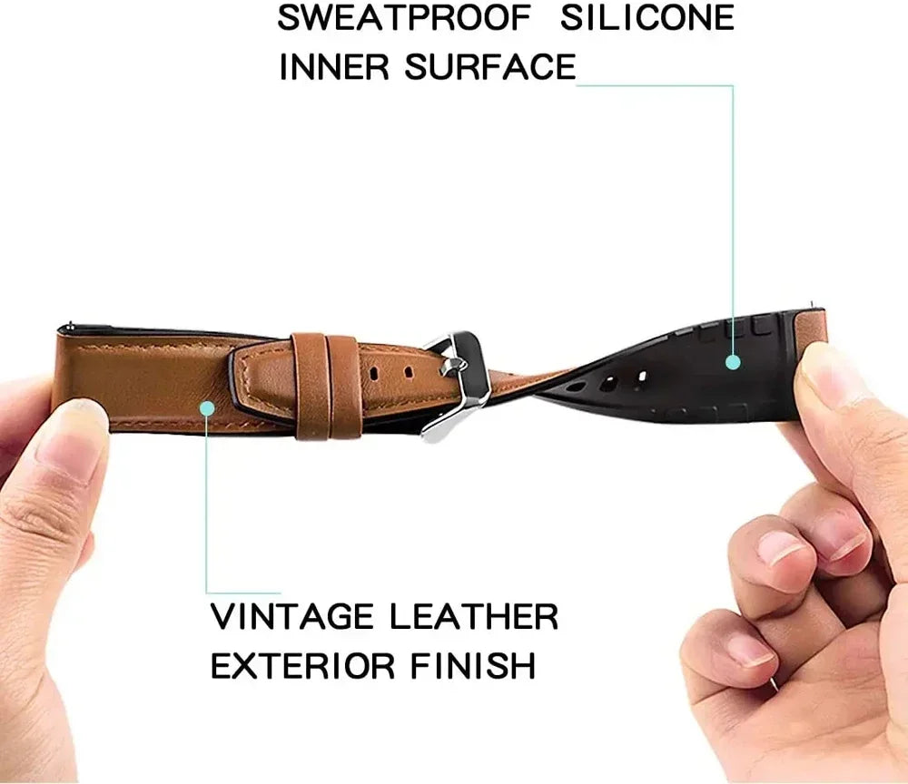 22mm Leather Strap For Huawei Watch GT5 GT 5 Pro 46mm Smart Watch Band Huawei GT 4 3 2 GT4 GT3 Pro 46mm Women Man Watch Bracelet